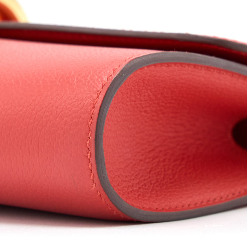 Hermes Egee Clutch Orange Red GHW Stamp X