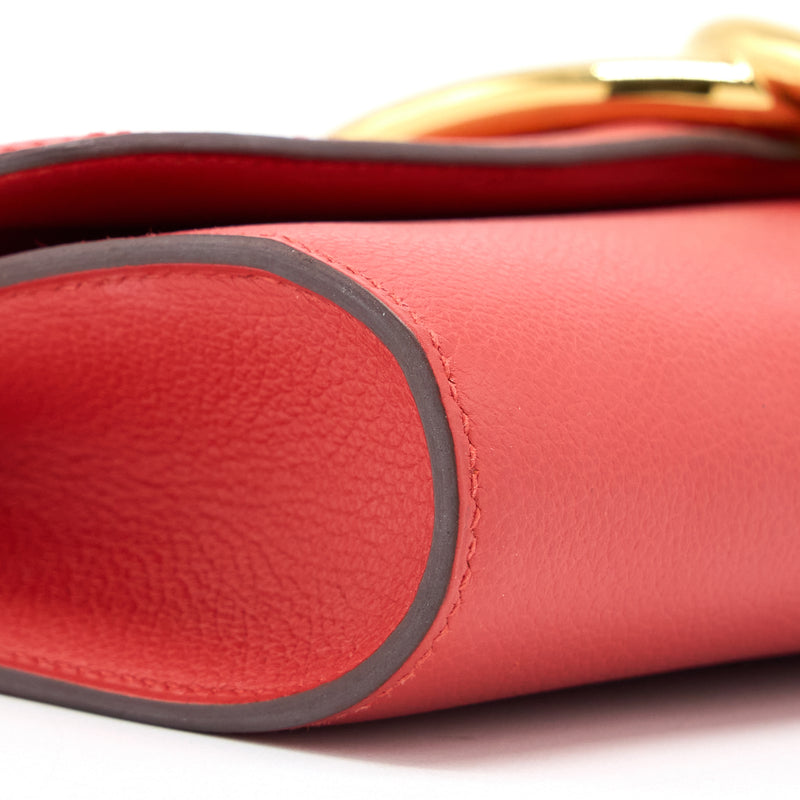 Hermes Egee Clutch Orange Red GHW Stamp X