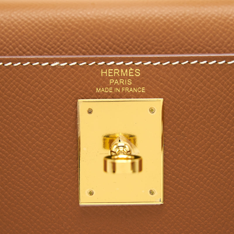 Hermes Kelly28 Sellier epsom Gold with GHW stamp Y