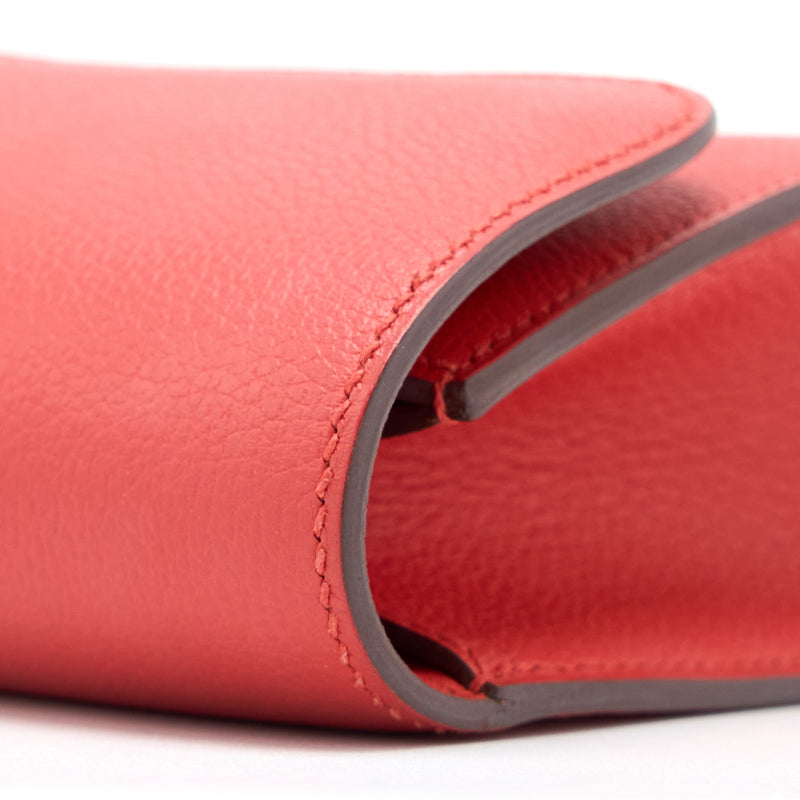 Hermes Egee Clutch Orange Red GHW Stamp X