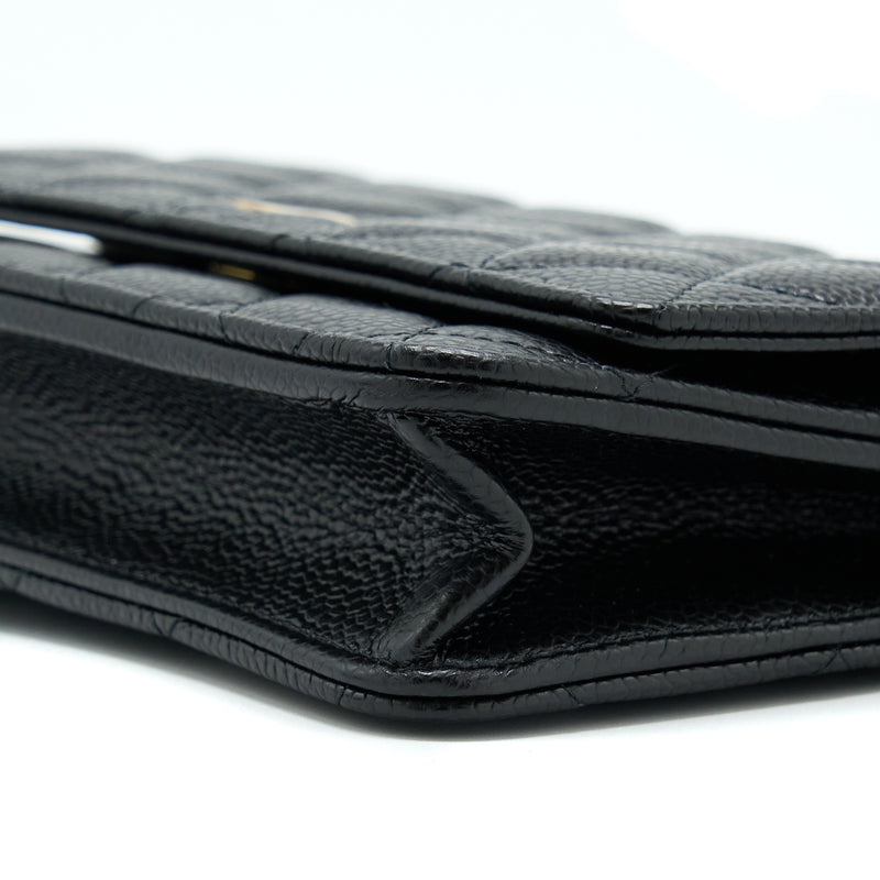 Chanel Classic Wallet On Chain Caviar Black GHW (Microchip)