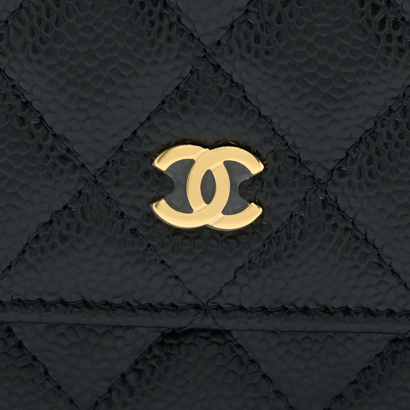 Chanel Classic Wallet On Chain Caviar Black GHW (Microchip)