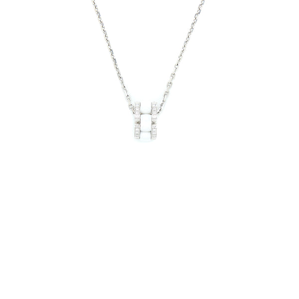 Chanel Ultra Necklace 18K White Gold with Diamonds / White Ceramic