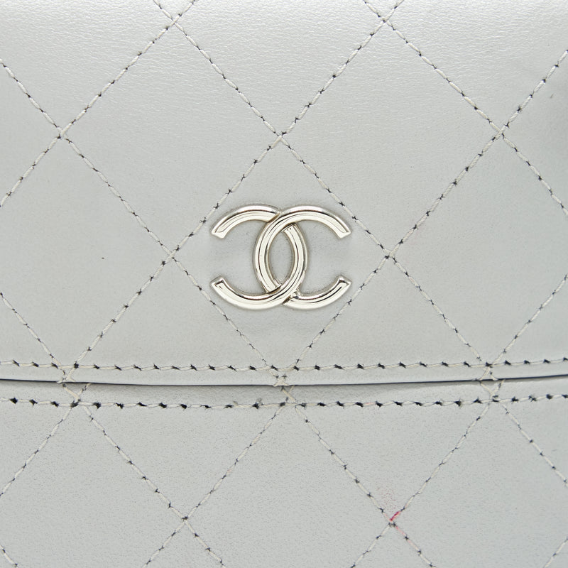 Chanel Grey Vanity case for phone with Chain