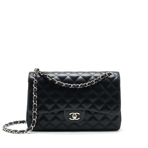 Chanel Classic jumbo Double flap Bag Lambskin Black SHW