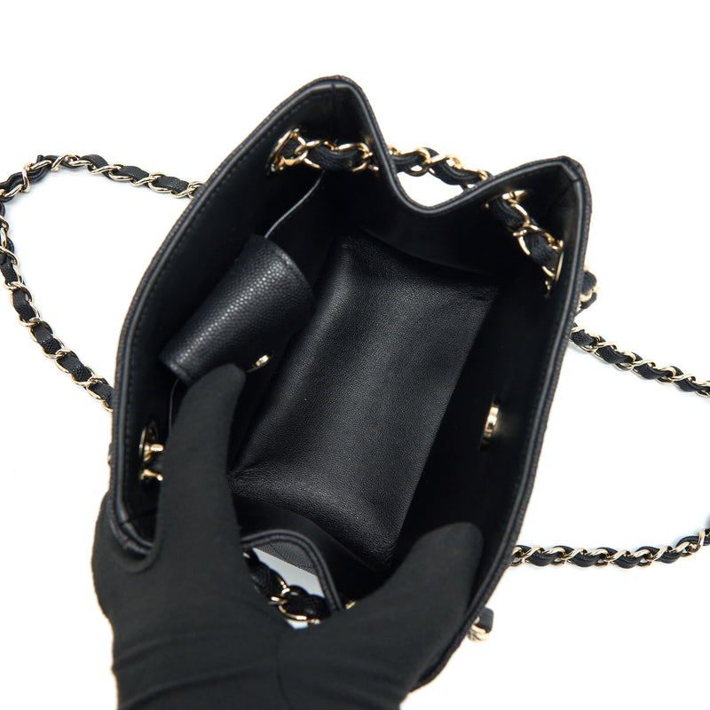 Chanel 22S Bucket Bag Caviar Black LGHW (Microchip)