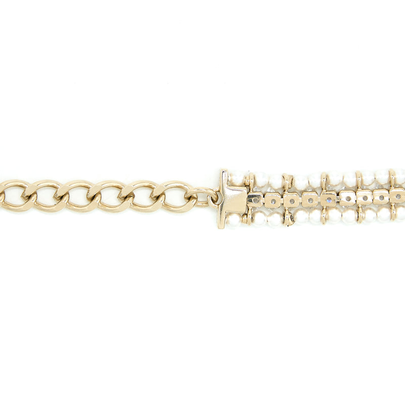 Chanel CC Logo Chocker Crystal/Pearl LGHW