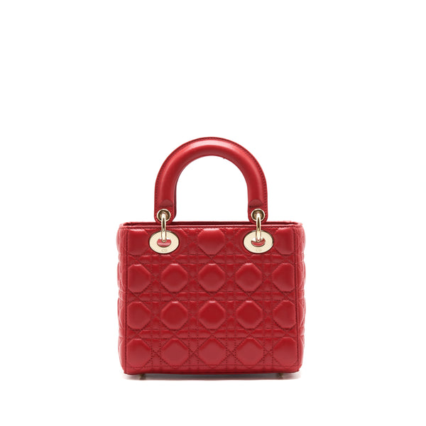 Dior Small Lady Dior bag Lambskin Red LGHW