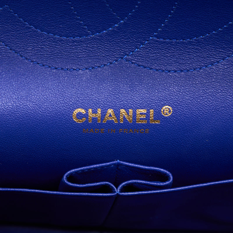 Chanel Jumbo Classic Double Flap Bag Lambskin Blue Brushed GHW