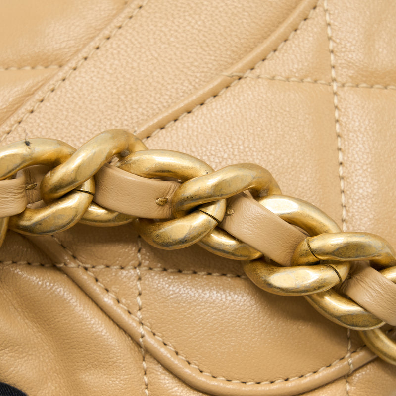 Chanel Metallic Gold Lambskin Chanel 19 Belt Bag