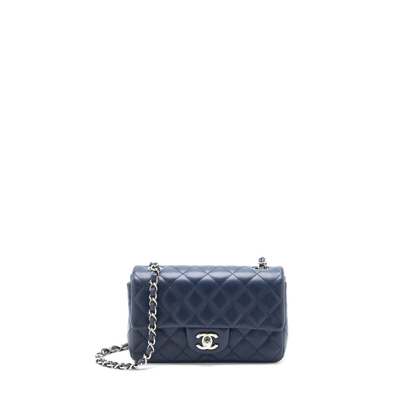 Chanel Classic Mini Rectangular Flap Bag Caviar Navy SHW