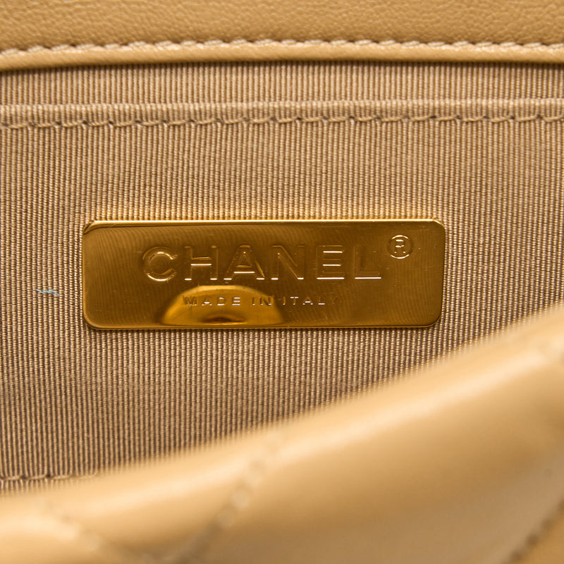Chanel 19 Belt Bag Lambskin Dark Beige Multicolour Hardware