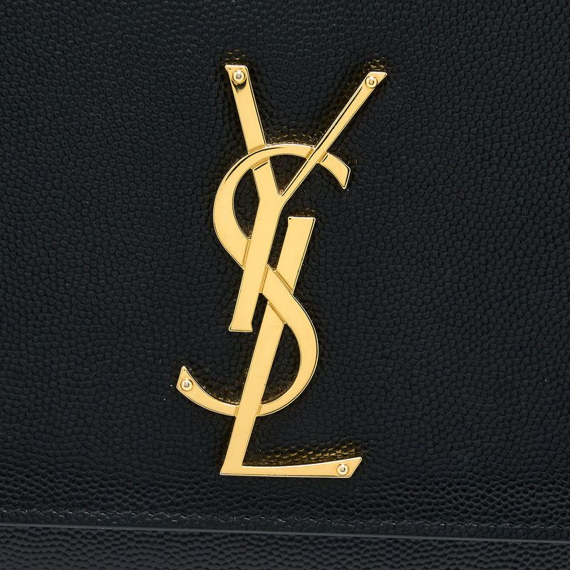 Saint Laurent/ YSL Medium Kate Bag Grained Calfskin Black GHW