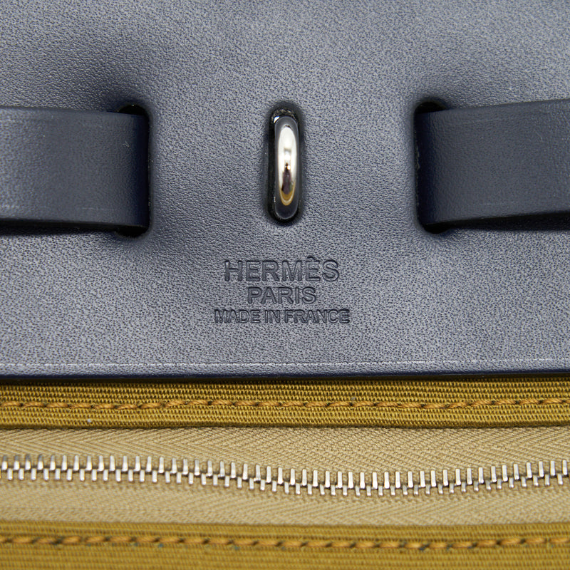 Hermes Herbag 31 Zip Bag Vert Cypres/Vert Olive / Blue Indigo SHW