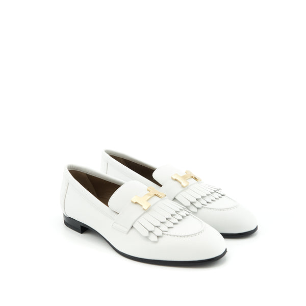 Hermes Size 37 Royal Loafer White GHW
