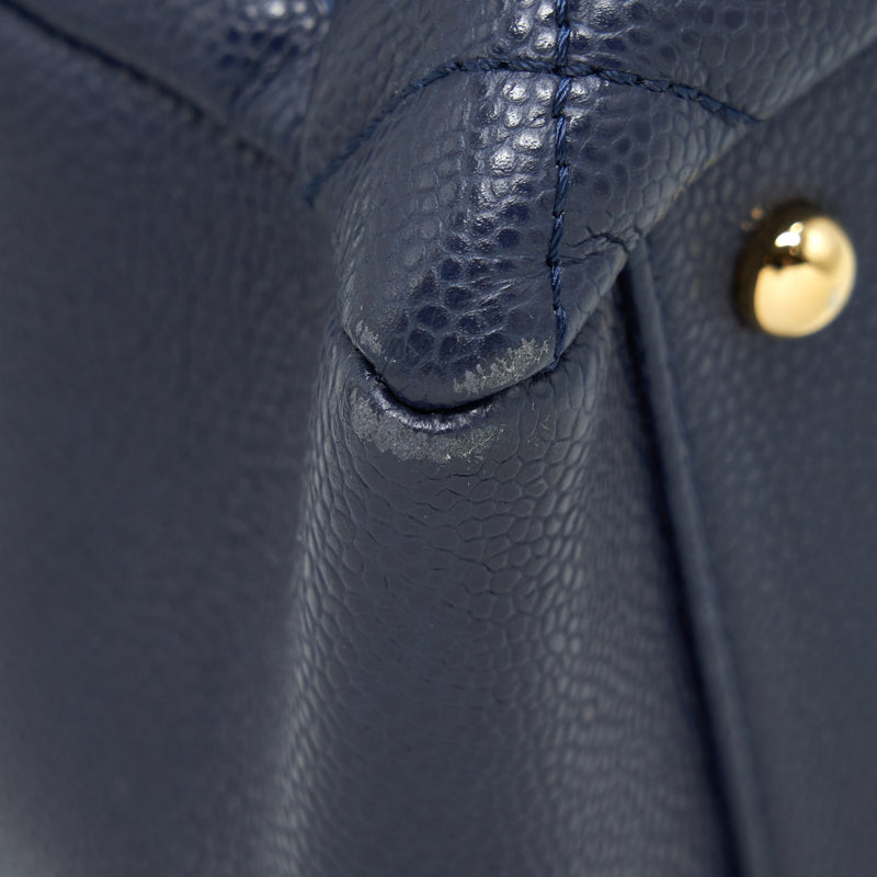 Chanel Grand Shopping Tote XL Caviar Navy Blue GHW