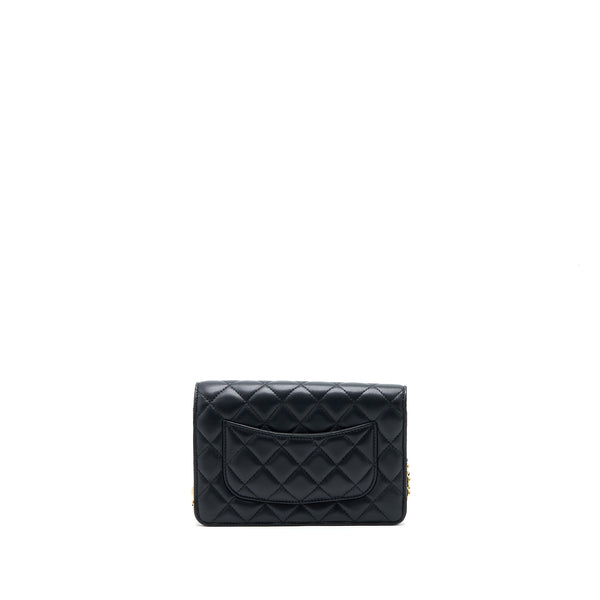 Chanel Pearl Crush Wallet On Chain Lambskin Black GHW (Microchip)