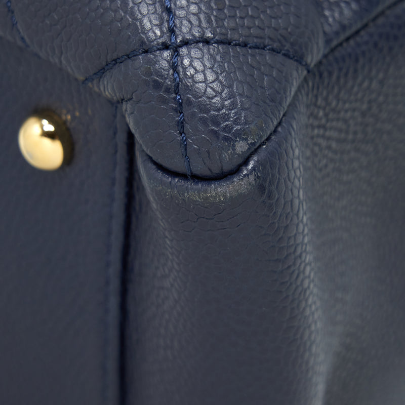 Chanel Grand Shopping Tote XL Caviar Navy Blue GHW
