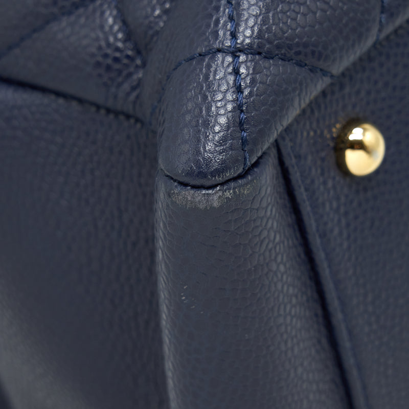 Chanel Grand Shopping Tote XL Caviar Navy Blue GHW
