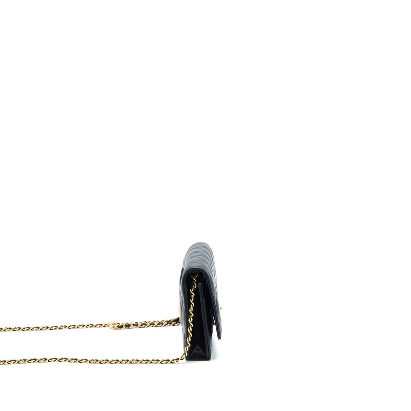 Chanel Pearl Crush Wallet On Chain Lambskin Black GHW (Microchip)