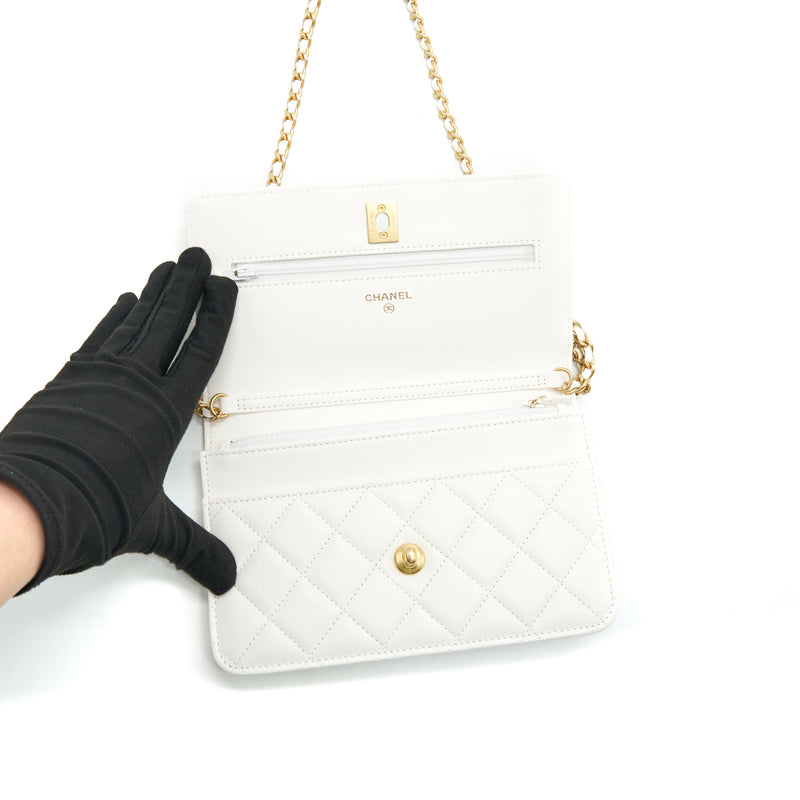 Chanel Pearl Crush Wallet on Chain White GHW