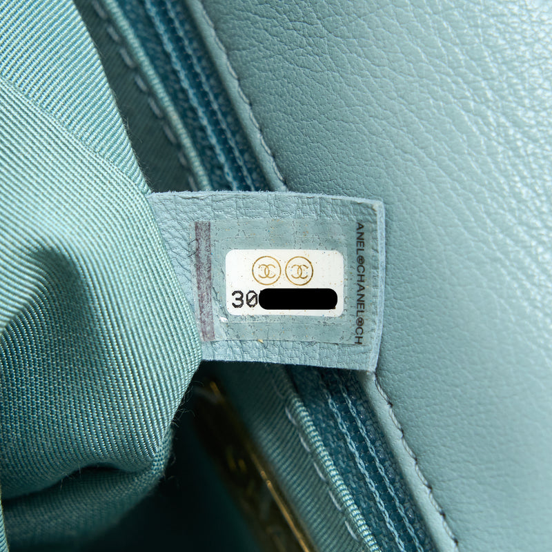 Chanel Small 19 Bag Lambskin Light Blue Multicolour Hardware