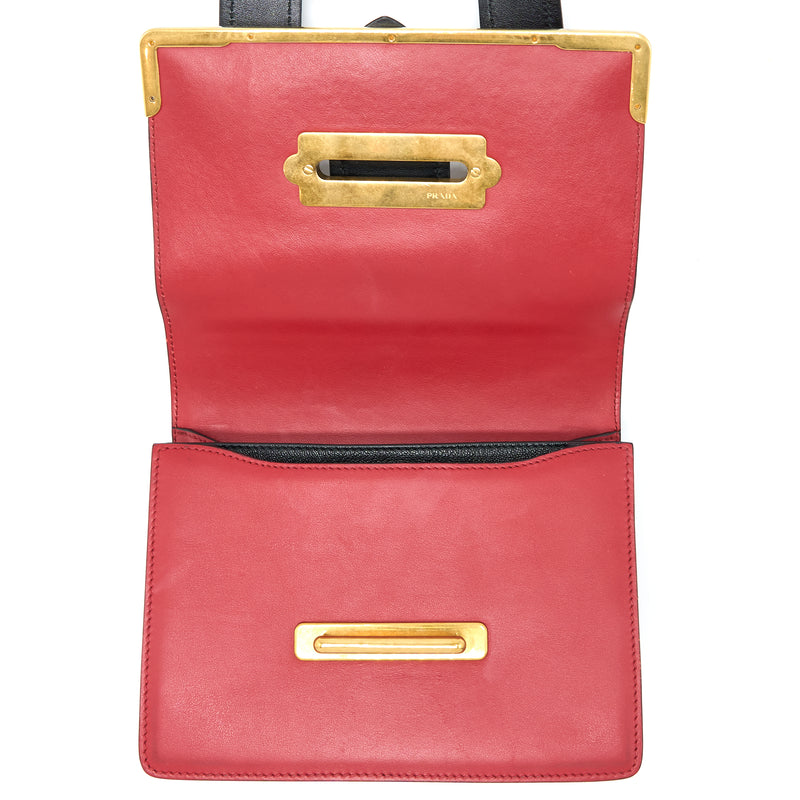 Prada Cashier Bag Calfskin Red /Black GHW