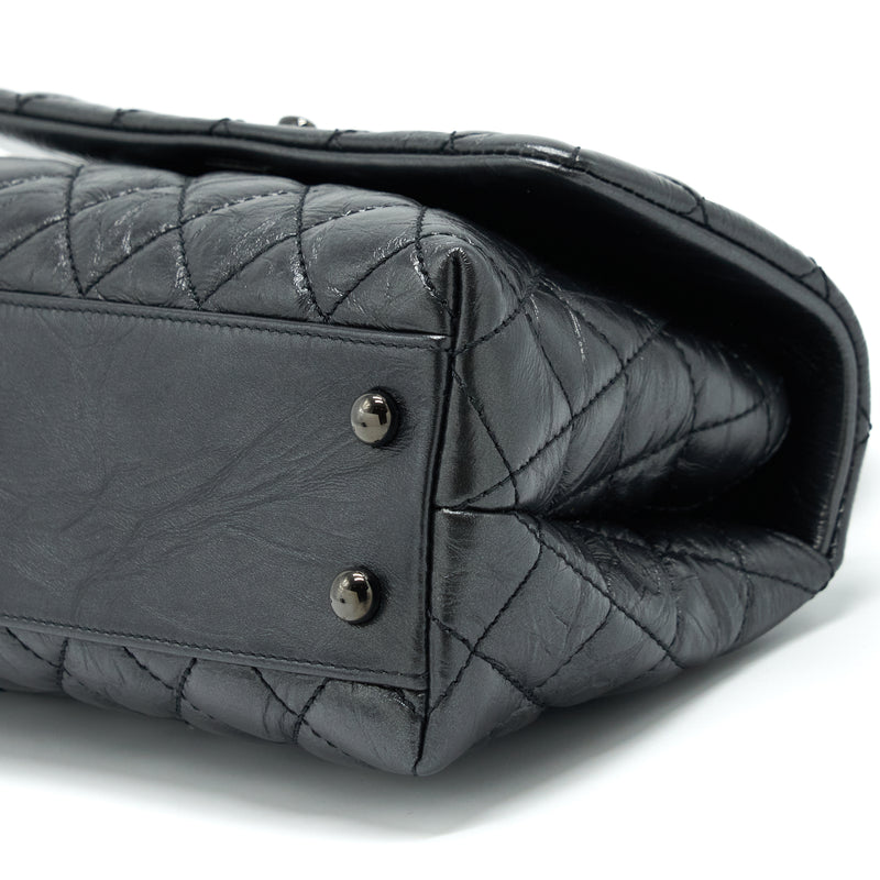 Chanel Small Coco Handle Aged Calfskin So Black With Black Hardware