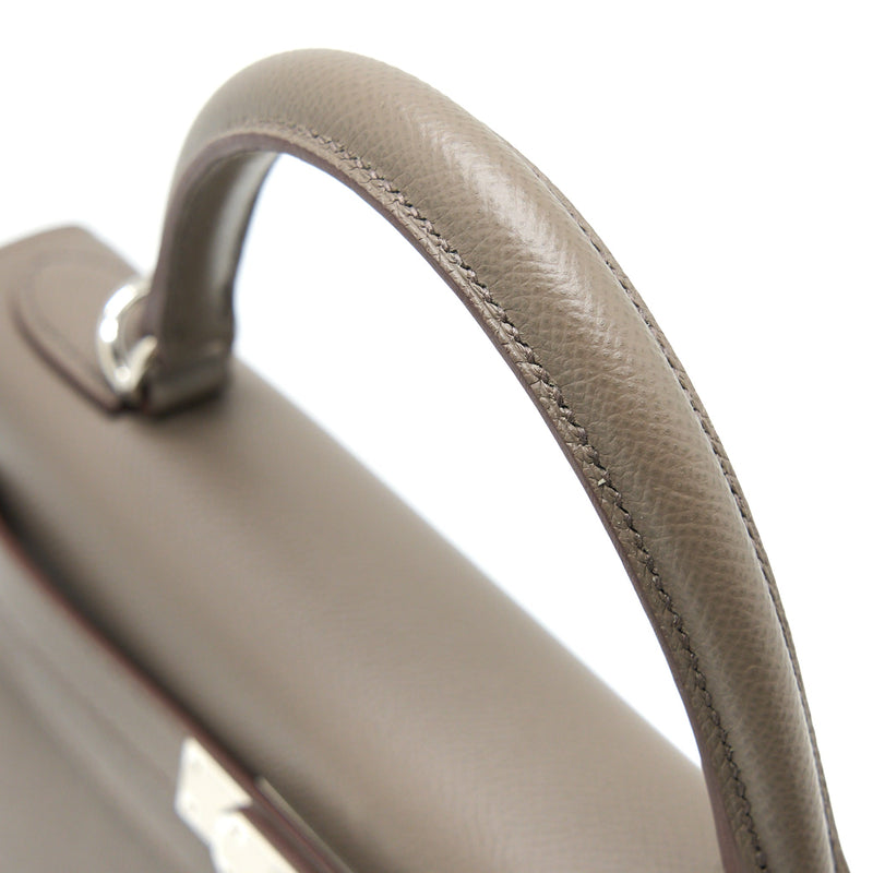 Hermes Kelly 28 Epsom 8F Gris Etain SHW Stamp D