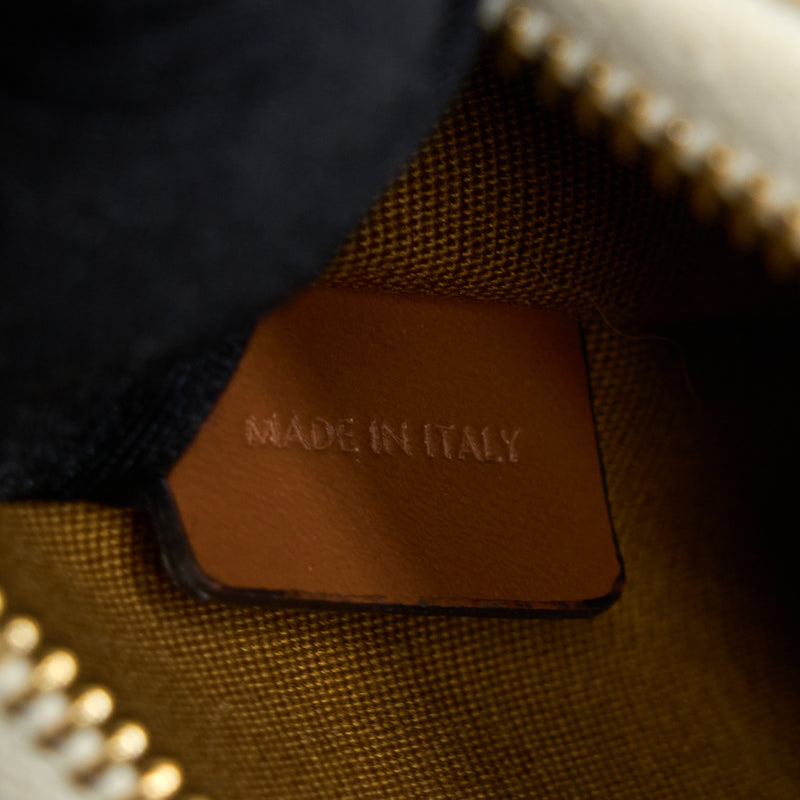 Celine Ava Bag In Triomphe Canvas And Calfskin White