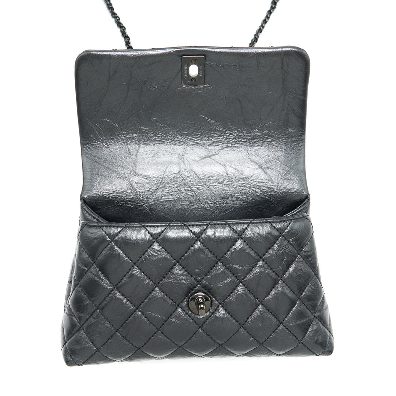 Chanel Small Coco Handle Aged Calfskin So Black With Black Hardware