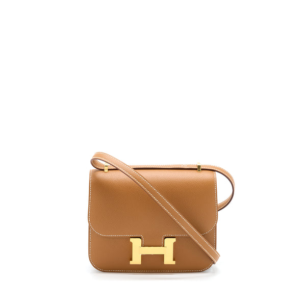 Hermes Mini Constance Epsom Gold GHW Stamp U