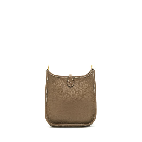 Hermes mini Evelyne Etoupe/ Blue indigo GHW stamp D