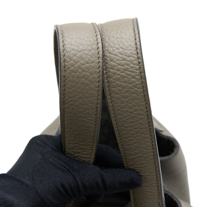 Hermes Picotin 22 Lock Bag Clemence Gris Etain GHW Stamp C