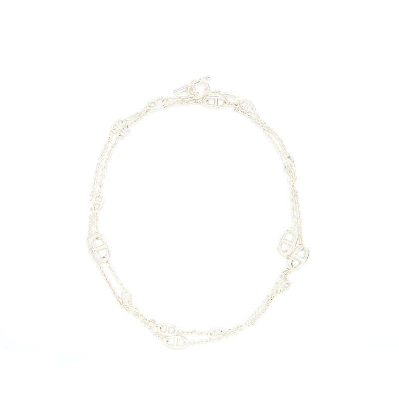 Hermes Farandole Long Necklace Sterling Sliver