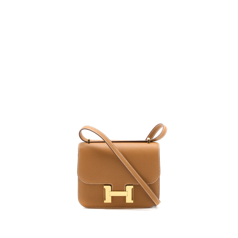 Hermes Constance Mini Epsom Gold GHW Stamp U (New Version)