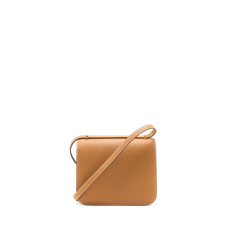 Hermes Constance Mini Epsom Gold GHW Stamp U (New Version)