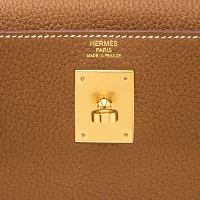 Hermes Kelly 28 Togo Gold GHW Stamp U