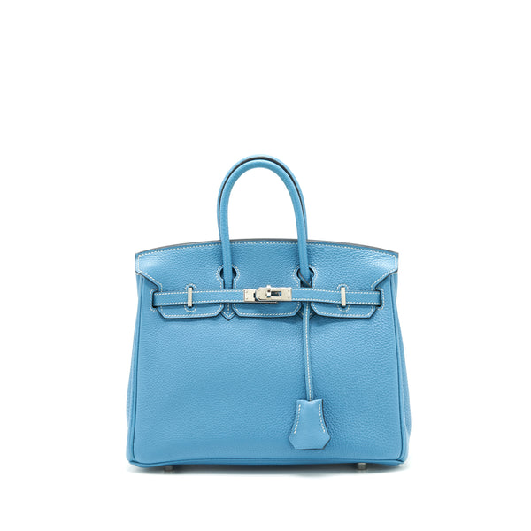 Hermes Birkin 25 Togo Blue Jeans SHW Square L