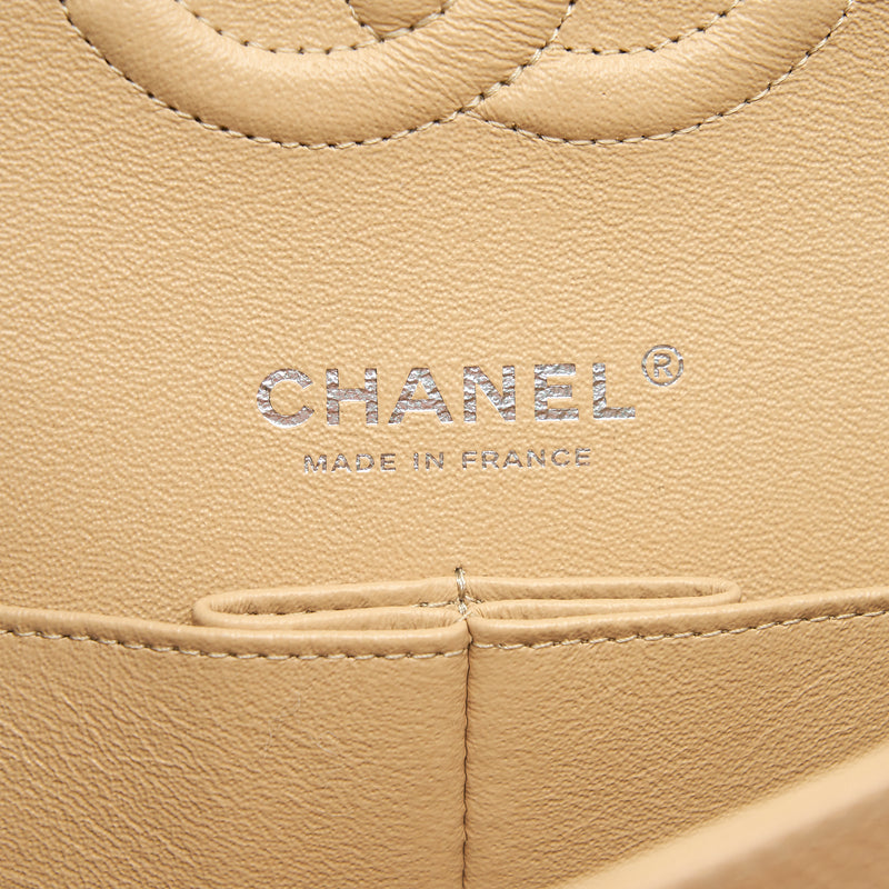 Chanel Medium Classic Double Flap Bag Caviar Beige SHW