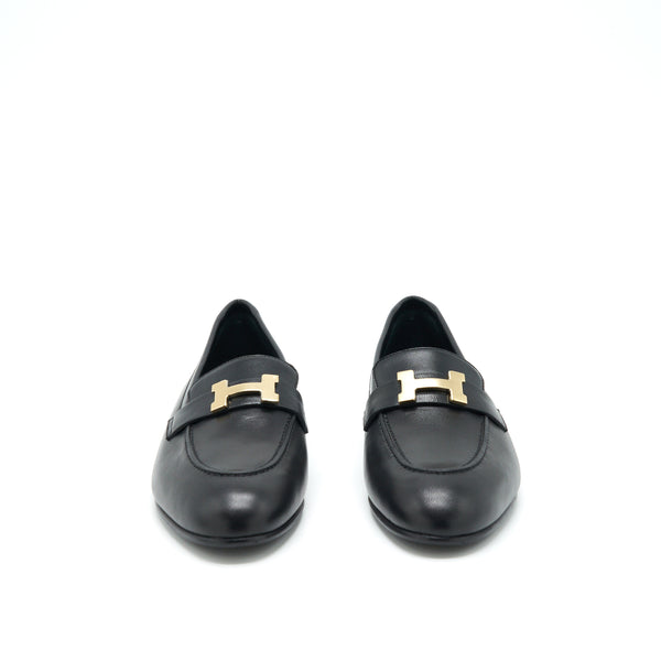 Hermes Size 39 Paris Loafer Black GHW