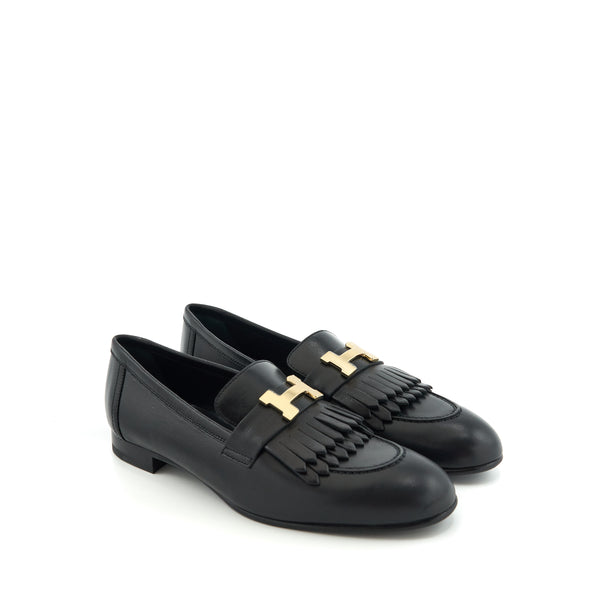 Hermes Size 37.5 Royal Loafer Black GHW