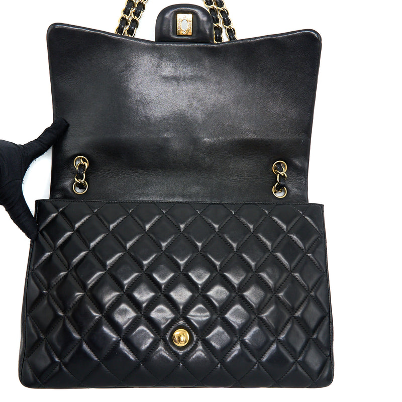 Chanel Maxi Classic Flap Bag Lambskin Black GHW