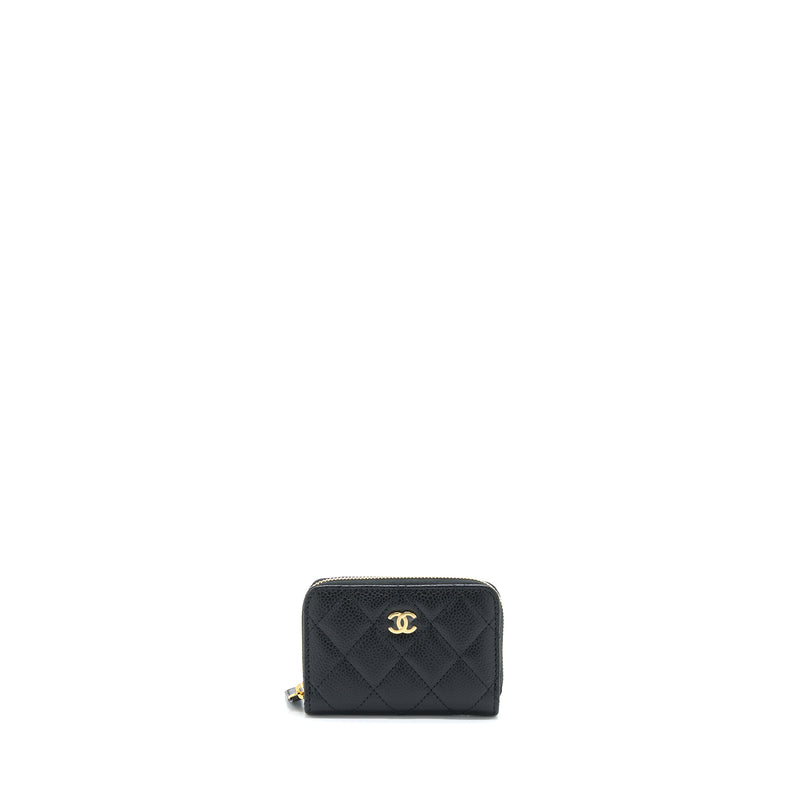 Chanel Zip Small Card Holder Caviar black GHW