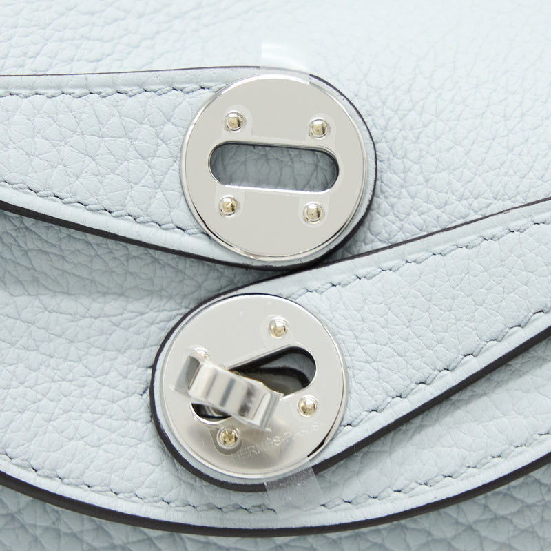 Hermes Mini Lindy Clemence Blue Pale SHW Stamp U