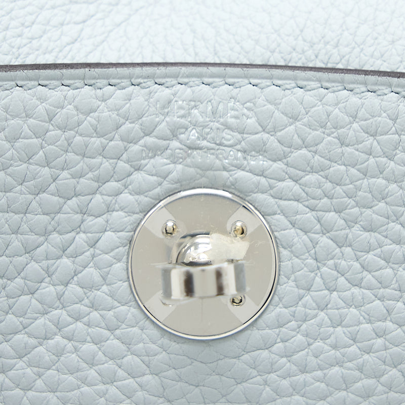 Hermes Mini Lindy Clemence Blue Pale SHW Stamp U
