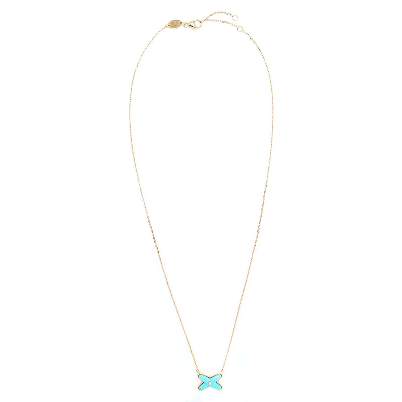 Chaumet Jeux De Liens Necklace Turquoise/Rose Gold with One Diamond