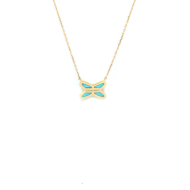 Chaumet Jeux De Liens Necklace Turquoise/Rose Gold with One Diamond