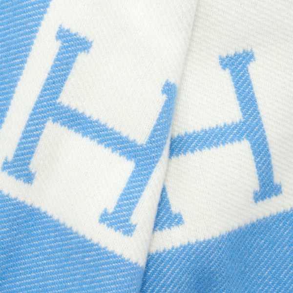 Hermes Baby Blanket Blue Genievre/Blanc