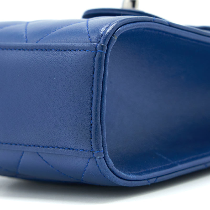 Chanel Flap Phone Case Lambskin Blue SHW